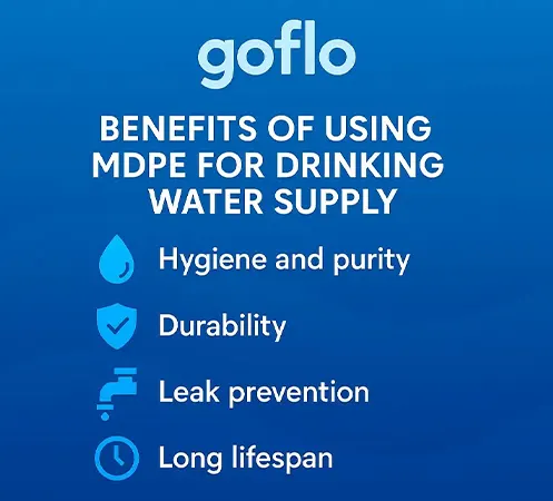 Infographic showing benefits of MDPE pipes for drinking water supply