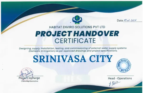 Srinivasa City Project Handover
